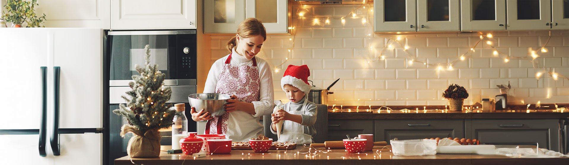 happy family mother and child bake christmas cookies with peace of mind after a mediation session to establish a coparenting plan